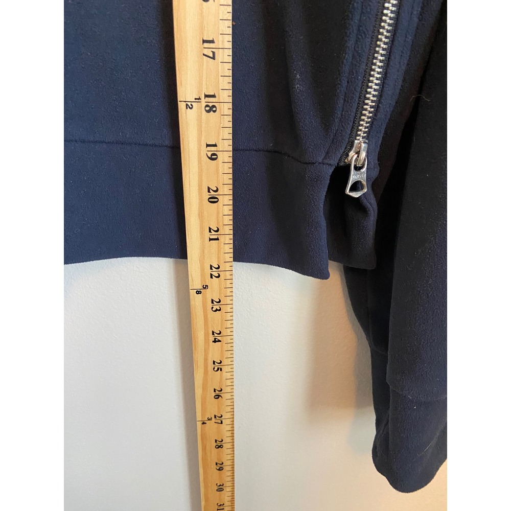 Varley Navy Blue Side Zip Cropped Sweatshirt Thumbhole Cuffs XS - Picture 4 of 7